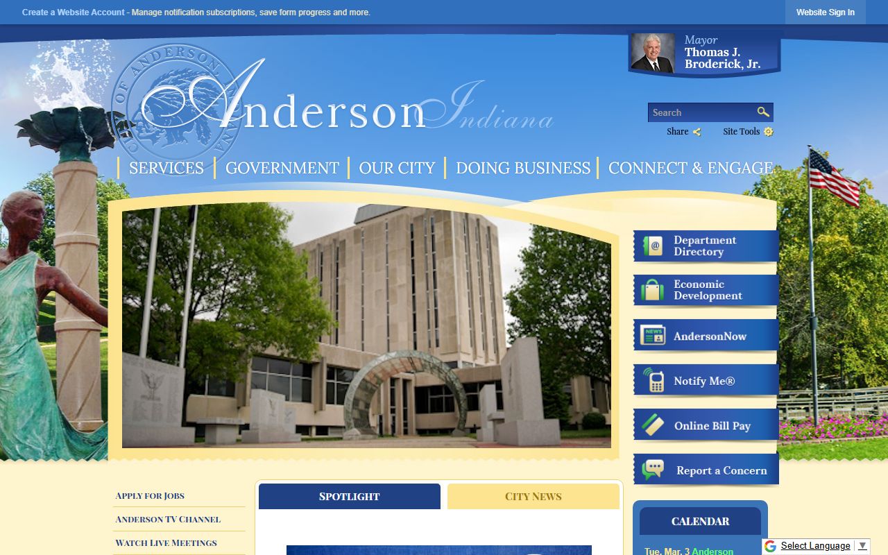 Anderson Indiana city page marriage license resources