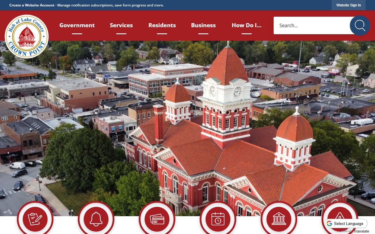 Crown Point Indiana city page marriage license resources