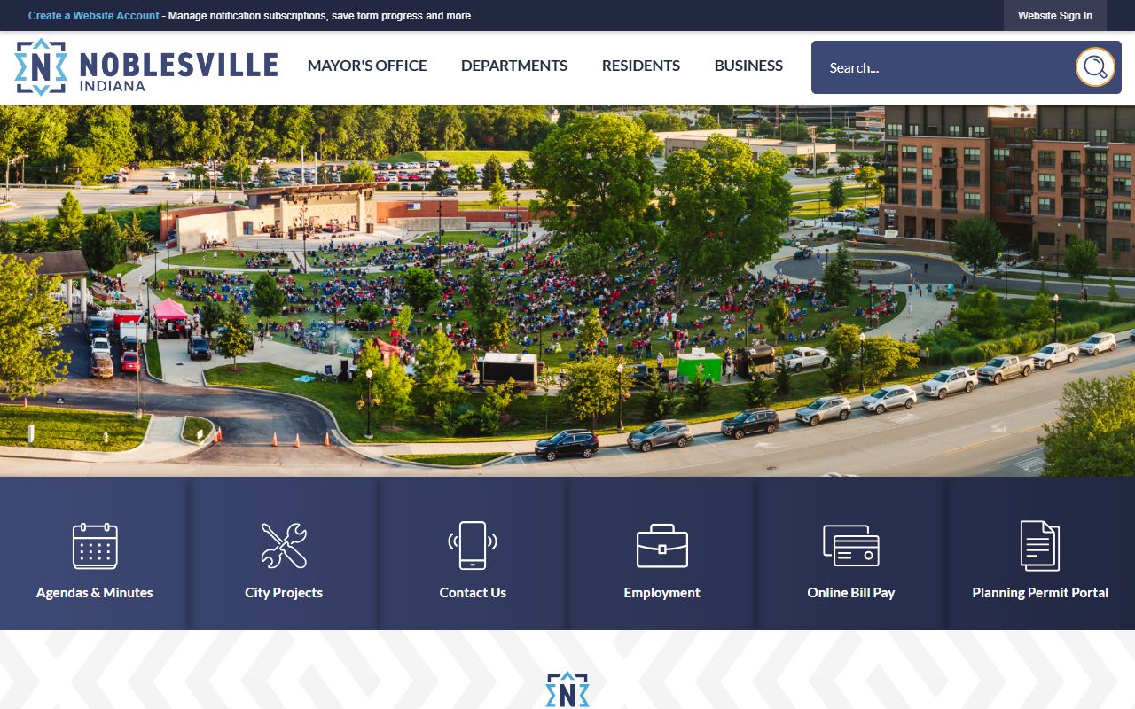 Noblesville city page for marriage license information