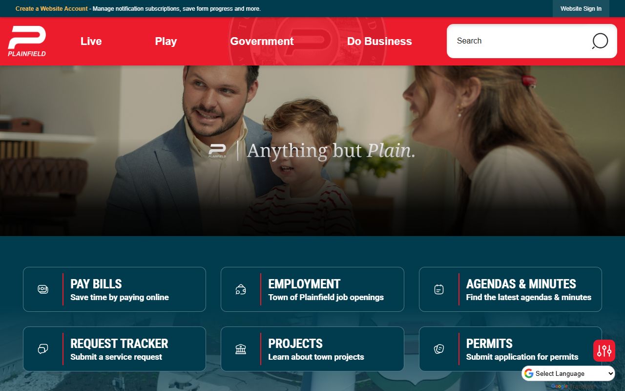 Plainfield Indiana city page for marriage license information
