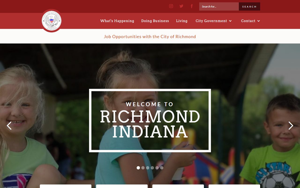 City of Richmond Indiana page for marriage license information