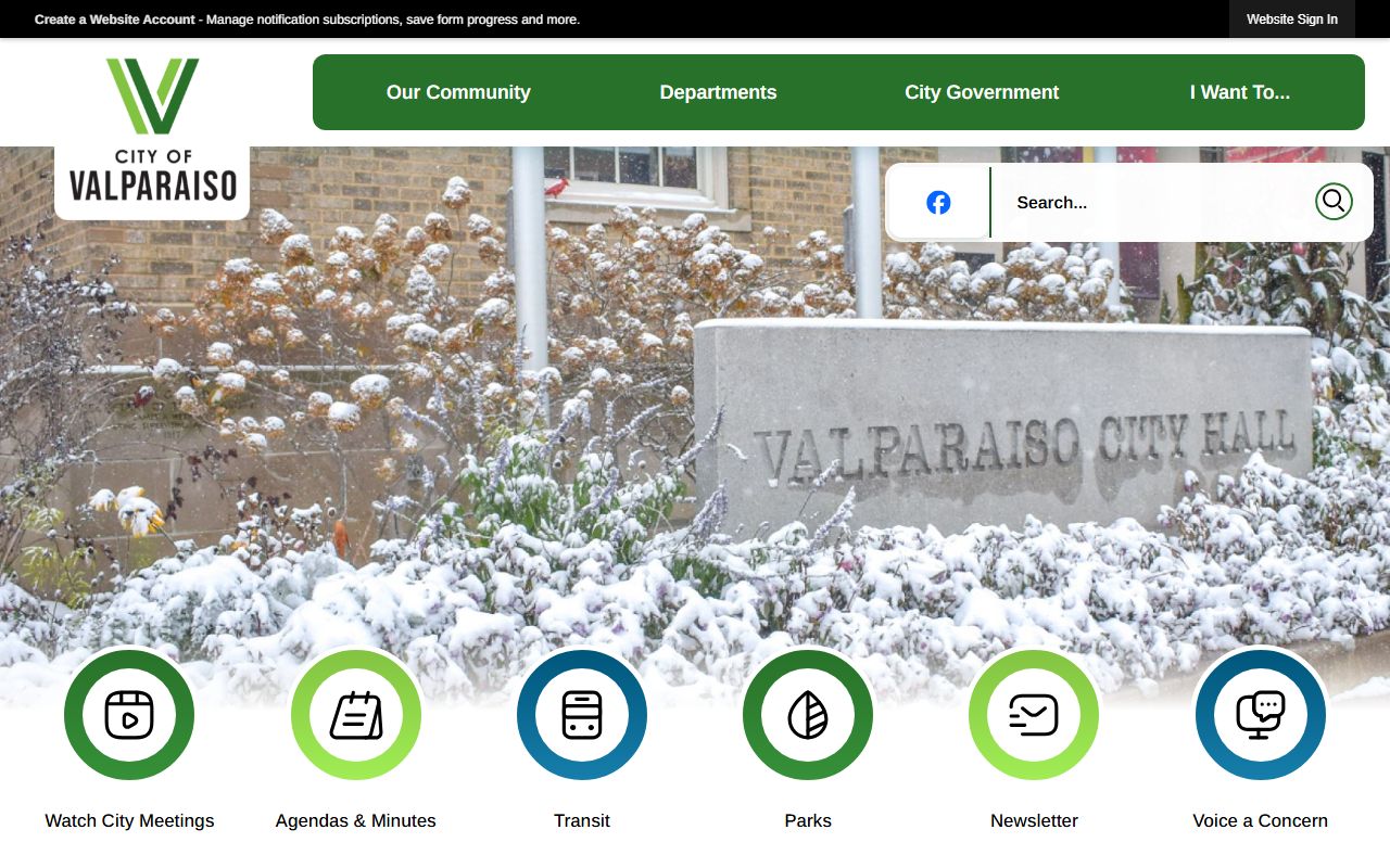 Valparaiso Indiana city page for marriage license information