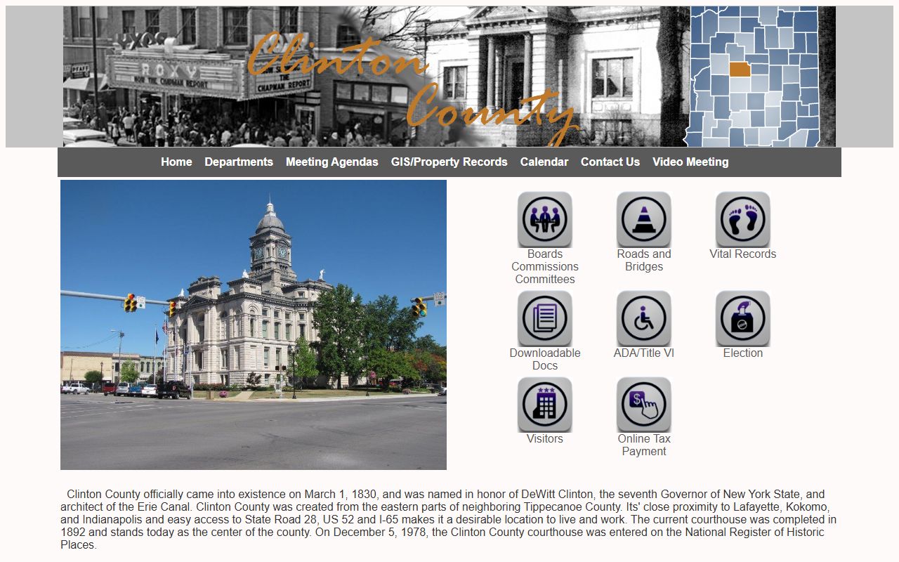 Clinton County Clerk website for marriage license applications in Frankfort Indiana