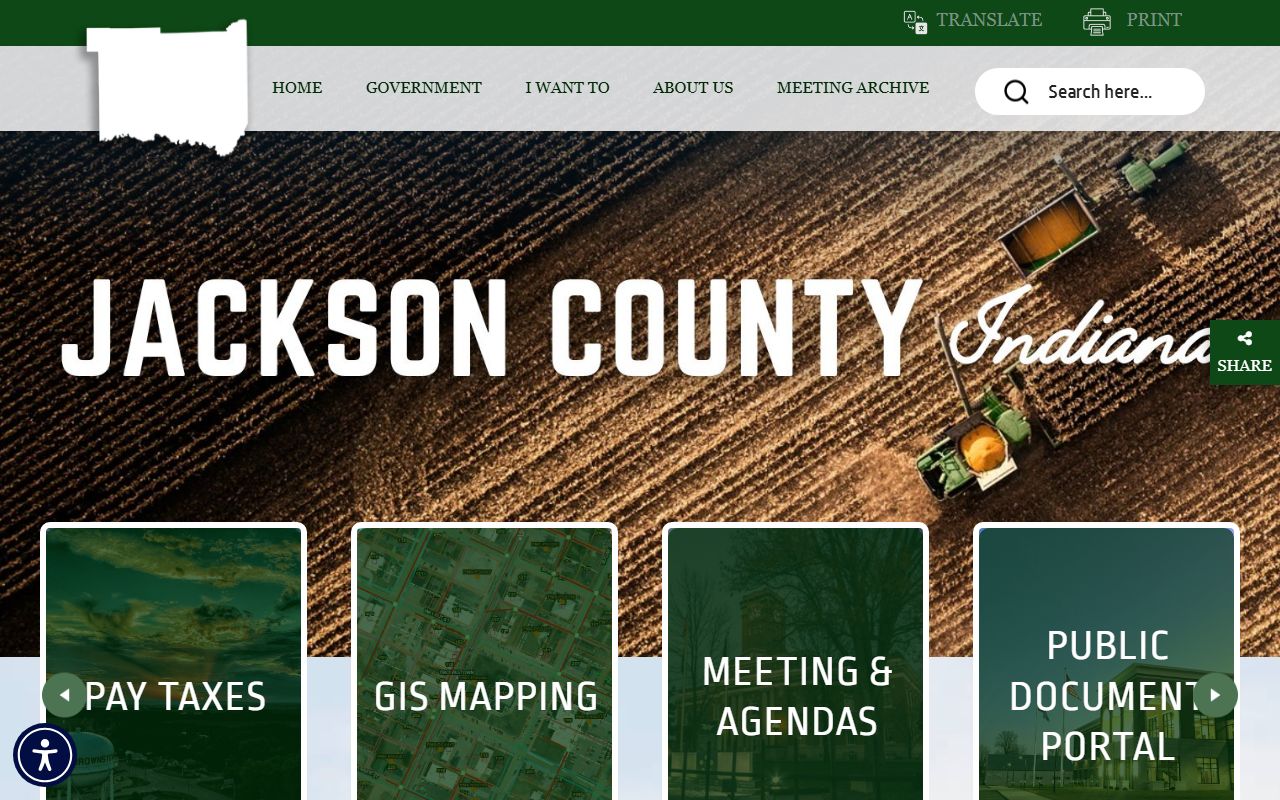 Jackson County clerk website showing marriage license information