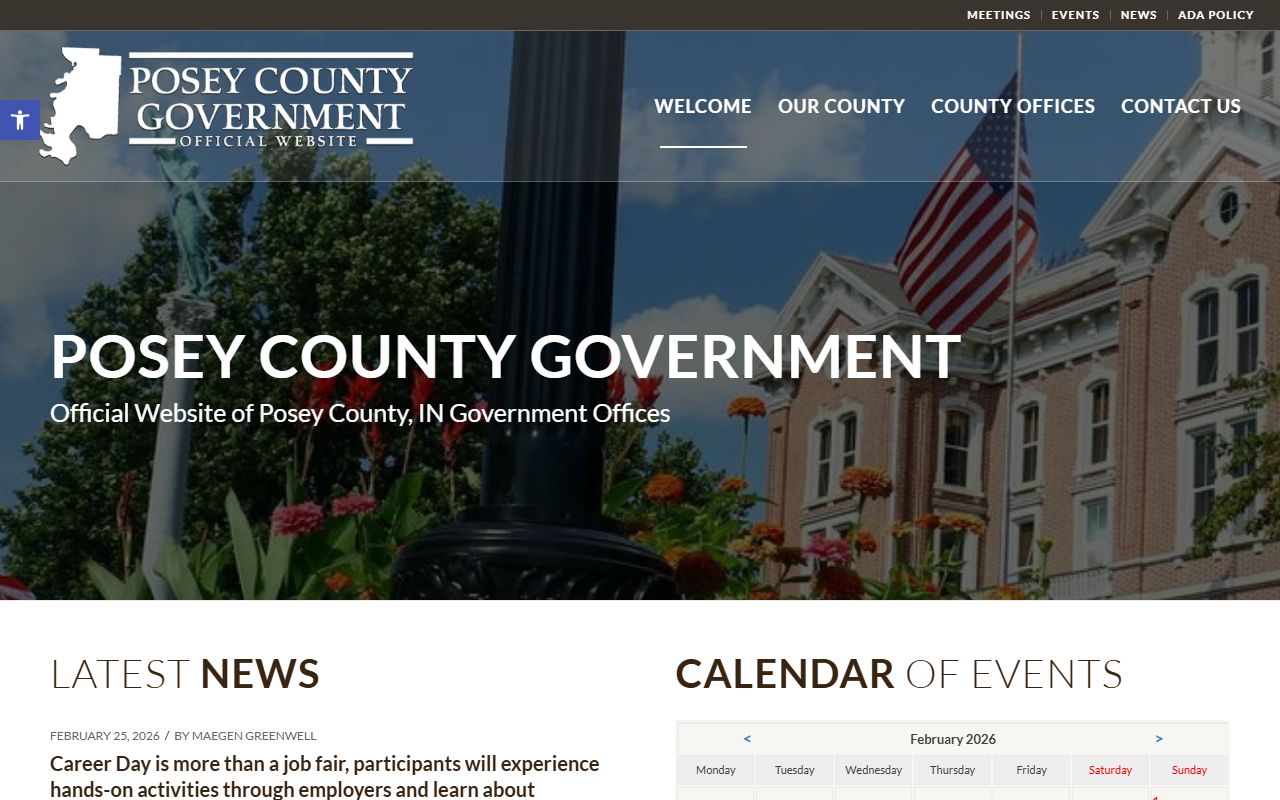 Posey County Clerk website for marriage license information